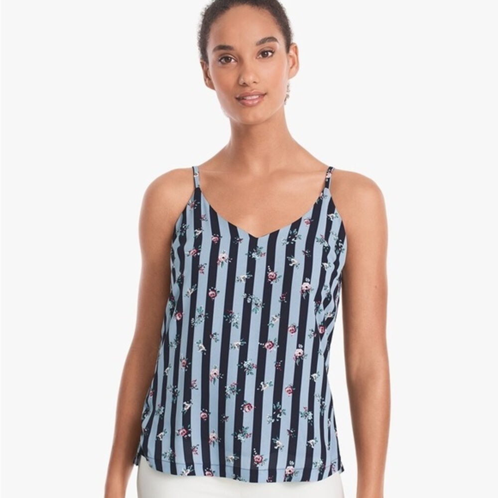 White House Black Market WHBM Willa‎ Reversible Woven Cami Small
